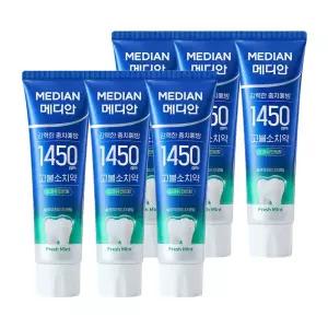 메디안 1450 고불소치약 프레쉬민트 100g 3입 2세트(6입)