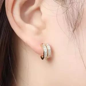 포인트 더블링 큐빅 단정한귀걸이 체리 귀걸이 혜명몰