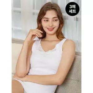 [하프클럽/TRY]TRY 여 순면 레이스 민소매런닝 3매