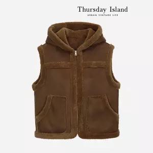 [Thursday Island] 후드 아웃포켓 무스탕(T238MLT302W)