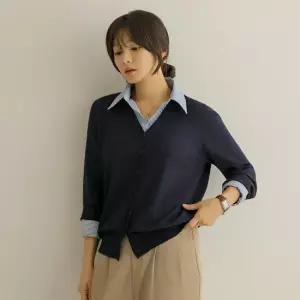 [에데르] 맨디 레이어드 카라 니트 가디건
