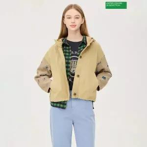 [베네통]자카드 블록 후드 점퍼 BAJPA3631_P418425959