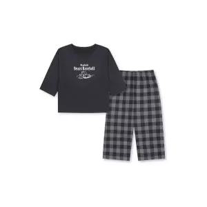 폴햄 KIDS 공용) 체크 폴키베어 라운지 8부 세트_PKF5UI3840