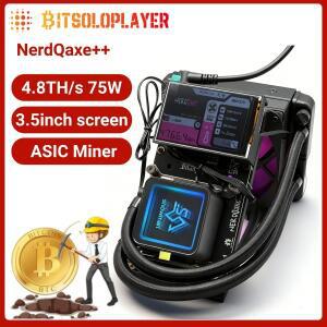3.5인치 대형 스크린 비트액스 마이너 NerdQaxe+ 하이드로 4.8TH/s 비트코인 BM1370 ASIC 75W 솔로 홈 마이
