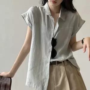 여성 여름 민소매 캐주얼 심플 데일리 민소매 셔츠