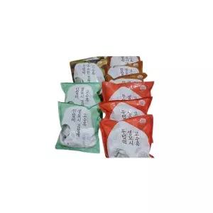 고수록 4종떡세트100개(검정깨두텁떡2봉+콩고물찹쌀떡3봉+생모시두텁떡3봉+검정깨인절미2봉)