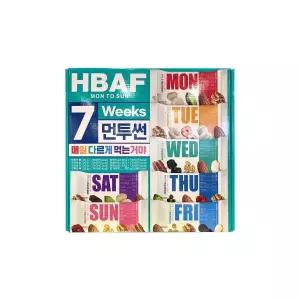 HBAF 바프 먼투썬 7주 980g (20g x 49봉) 견과류믹스 영양간식