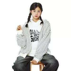 [소이] 여자 가을이월 스트라이프후드집업점퍼(26S0181)