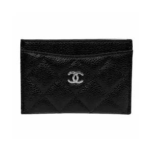 CHANEL [샤넬] AP0213 Y01588 C3906 클래식 캐비어 은장 카드 슬롯 블랙 지갑 / TEO