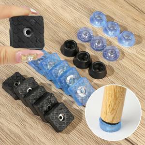 10pcs 고무 미끄럼 방지 의자 다리 캡 패드 소파 발 커버 바닥 가구 나사가있는 비 소음 보호