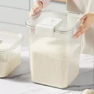 쌀벌레방지 날짜표시 투명 곡물통 방습 잡곡통 밀폐보관 쌀통 신선 10kg