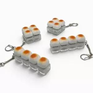 [셀러허브]식빵 마시멜로 키보드 딸깍이 키캡 키링 4구 LM-0926 (S50113585)
