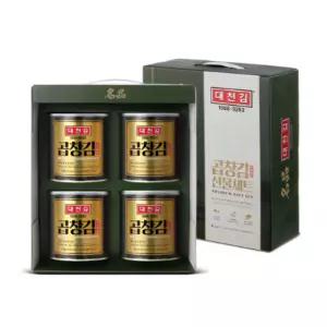 대천김 명품 캔김 세트 30g 4캔 곱창김 선물세트 + 플라스틱 손잡이