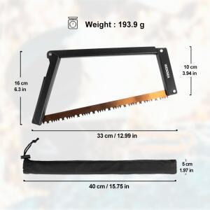 Widesea 휴대용 접이식 캠핑 톱, 32cm 망간 쇠톱 블레이드, 보관함 포함, 나무 가지용 로깅 야외 도구