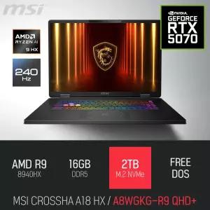 ⓒ MSI 크로스헤어 A18 HX A8WGKG-R9 QHD+ 16GB 2TB / 18인치 편집 고성능 게임 포토샵 AI 노트북