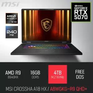 ⓒ MSI 크로스헤어 A18 HX A8WGKG-R9 QHD+ 16GB 4TB / 18인치 편집 고성능 게임 포토샵 AI 노트북