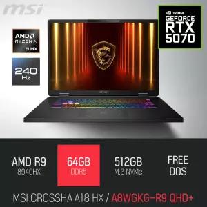 ⓒ MSI 크로스헤어 A18 HX A8WGKG-R9 QHD+ 64GB 512GB / 18인치 편집 고성능 게임 포토샵 AI 노트북