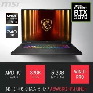 ⓒ MSI 크로스헤어 A18 HX A8WGKG-R9 QHD+ 32GB 512GB WIN11 / 18인치 편집 고성능 게임 AI 노트북