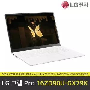 LG 그램 프로 16ZD90U-GX79K 노트북 / RAM 32GB / NVMe SSD 256GB