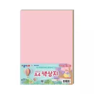 종이나라 A4 양면색상지 파스텔 10색 100매