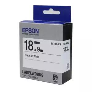 EPSON)라벨프린터리본(SS18K)백색/흑문자 EPSON리본 엡손라벨프린터 라벨리본