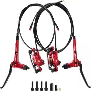 Exceedhub 전기자전거 유압 브레이크 세트 2핀 2피스톤 전원 차단형 왼쪽 앞 950mm 오른쪽 뒤 미네랄 사전