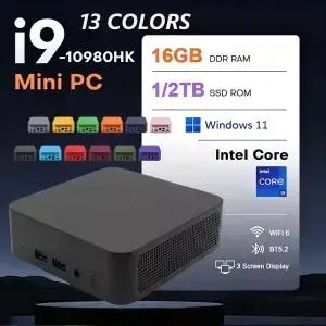 2026 새로운 듀얼 미니 PC 컴퓨터 인텔 i9-10980HK 윈도우 11 게이머용 16GB 램 1TB/2TB M.2 SSD 4K HD