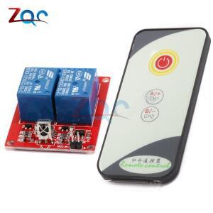 IR 적외선 원격 제어 스위치  고전류 릴레이 모듈 보드  LED 상태 표시기  2 채널  DC 5V  12V