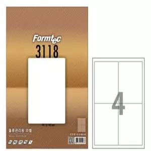 (BE) 폼텍 A4 물류관리용라벨 LS-3118 (4칸100매)