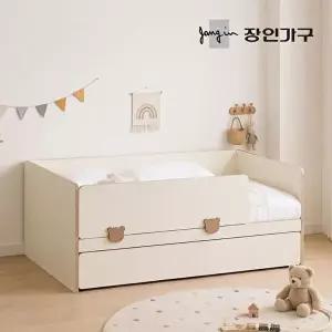 [장인가구](무료) 로빈 데이베드 슬라이드 2단침대 프레임SS+가드+낮은본넬+라텍스탑