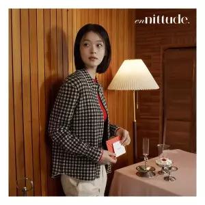 엔니튜드 26FW 여성 체크 니트 셔츠 2종