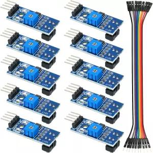 MTDELE 10Pcs 추적 센서 TCRT5000 적외선 반사 IR 광전 스위치 차단선 장애물 회피 모듈 아두이노 스마트카