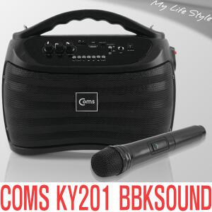 COMS KY201 30W USB SD FM WIRELESS MIC AMP 이동형