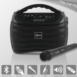 대출력 COMS KY-201 휴대용 교육용 행사용 무선마이크/앰프내장 블루투스스피커/MP3 USB재생/충전식 마이크