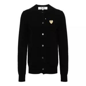 26SS 꼼데가르송 플레이 골드 하트 니트 가디건 AXN0490511 BLACK DOM