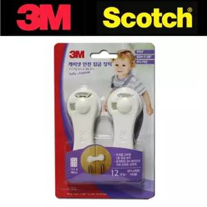 3M 가구 서랍 문열림방지 캐비넷 이중장금장치 2P/모서리/냉장고/탁자/보호대/안전락/문열림/어린이/ㄱ자