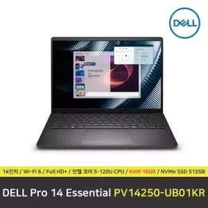 DELL Pro 14 Essential PV14250-UB01KR 노트북 / 윈도우11 설치 / RAM 16GB / NVMe SSD 512GB