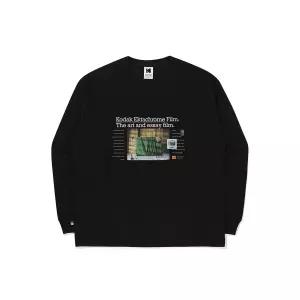 코닥 KODAK (정상가 : 99,000원) 피치기모 그래픽 긴팔 티셔츠 BLACK K5323LRL84BLK 202906