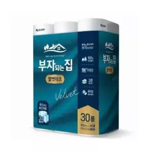 화장지 3겹화장지 벨벳촉감화장지 벨벳데코 고급화장지 30롤 대용량30롤