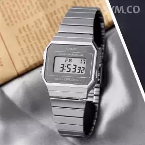 카시오 A700WEV-7A 레트로 빈티지 사각 디지털 남녀공용 메탈 시계 e10