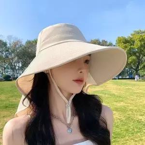 [하프클럽/셀럽하우스]잔솔 창넓은 모자 자외선 차단 썬캡 여성 햇빛 가리개