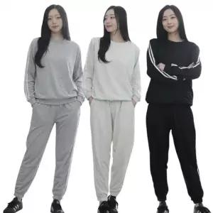 2선 맨투맨 상하세트 조거바지 상의 하의 팬츠 트레이닝세트 여성 여자 빅사이즈 데일리 운동복 사계절