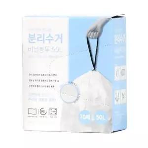 [하프클럽/알티피아]우림 끈이 있어 편리한 분리수거 비닐봉투 50L 70매 / 61cmx71cm (1개입)