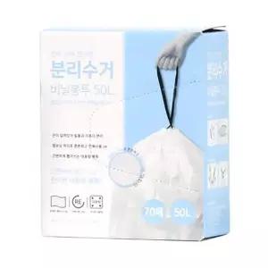 [알티피아]우림 끈이 있어 편리한 분리수거 비닐봉투 50L 70매 61cmx71cm (1개입)