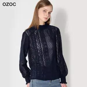 [오조크(OZOC)] 레이스 넥카라 블라우스 (택가격: 79000원)