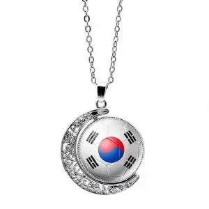 [하프클럽/](싸더라) 대한민국 태극기 목걸이 애국 액세서리 360도 회전 패션