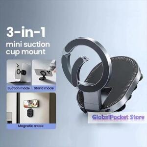[TG823]3-in-1 흡착식 마그네틱 폰 홀더 회전 가능 벽걸이형 스탠드 조절 휴대용 핸드폰 거치대