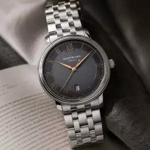 트래디션 오토매틱 데이트 40mm 스틸 그레이 다이얼 남성 시계 MB132433