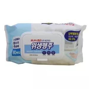 위생행주 80매 물티슈 행주 위생 캡형물티슈 행주리필 출산육아용품 리필