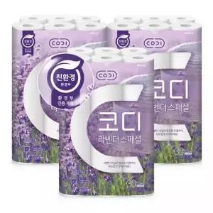 코디 라벤다스페셜 3겹 화장지 30m 30롤 3팩 휴지